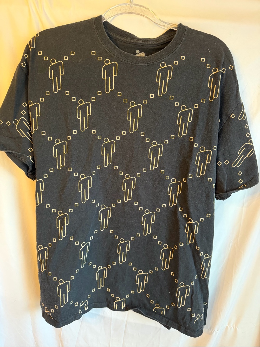 RARE Billie Eilish Monogram Blohsh All Over Print Black Gold T-Shirt XL
